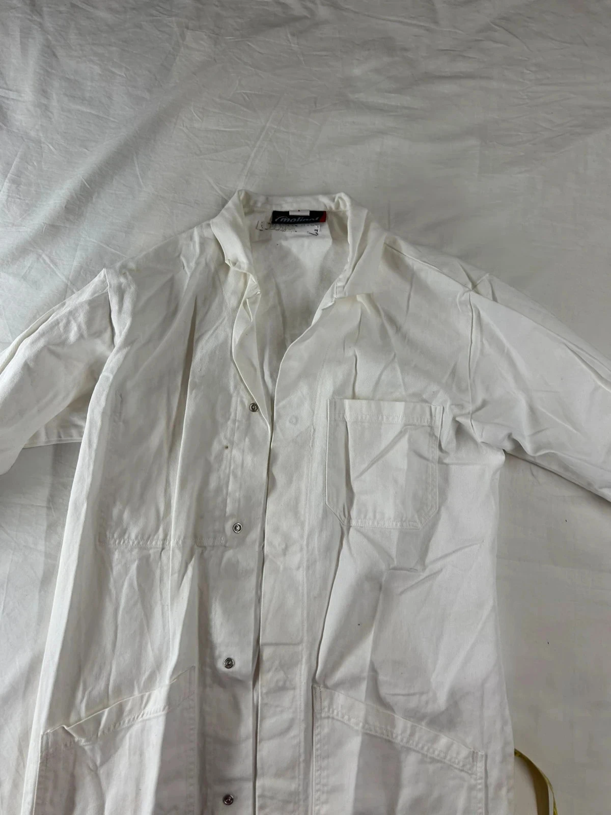 Vintage white apron shirt molinel – photo 4
